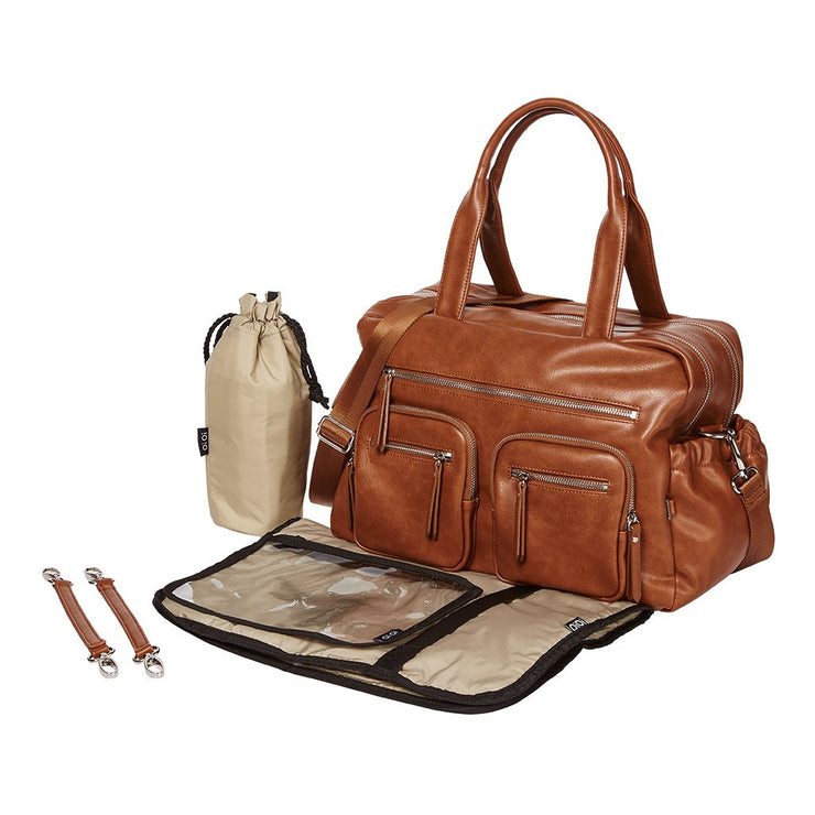 Carry All Nappy Bag - Tan Faux Leather