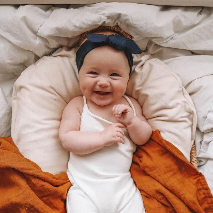 Navy Topknot Headband