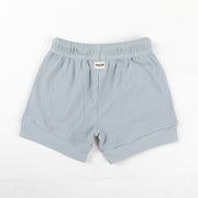 Cotton Ribbed Shorts - Capri Blue