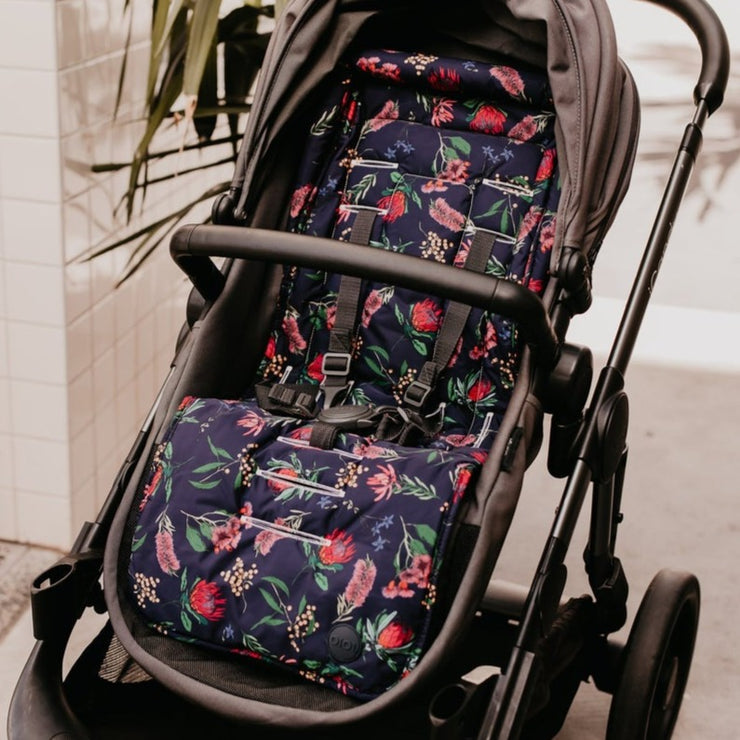 Pram Liner - Navy/Cream Botanical